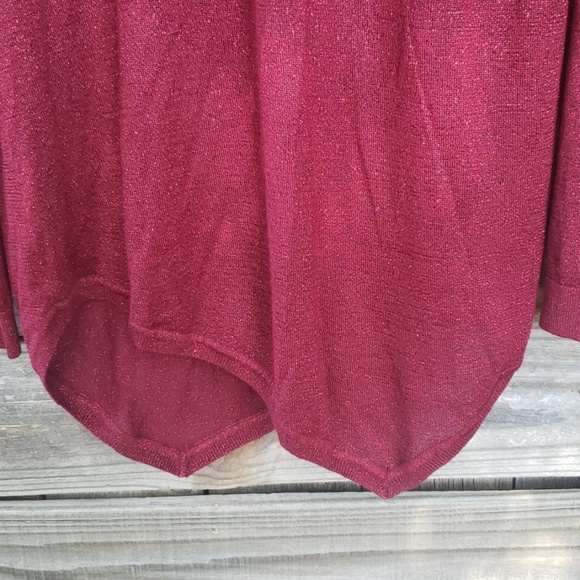 Peck & Peck Dark Red Top Blouse Large Glitzy - Picture 4 of 8
